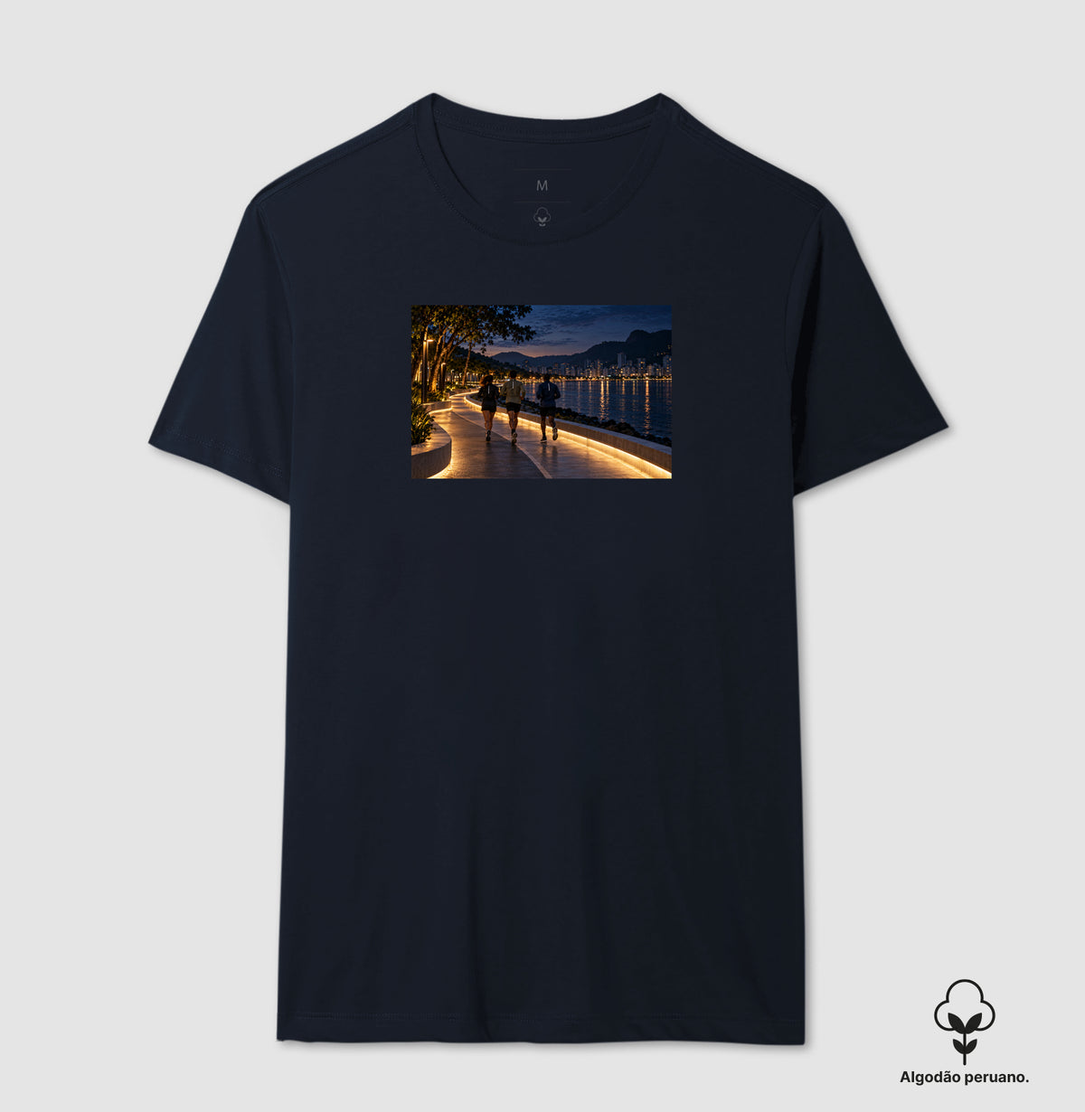 Camiseta Algodão Peruano - Noite Refletiva, Masculino, Marinho
