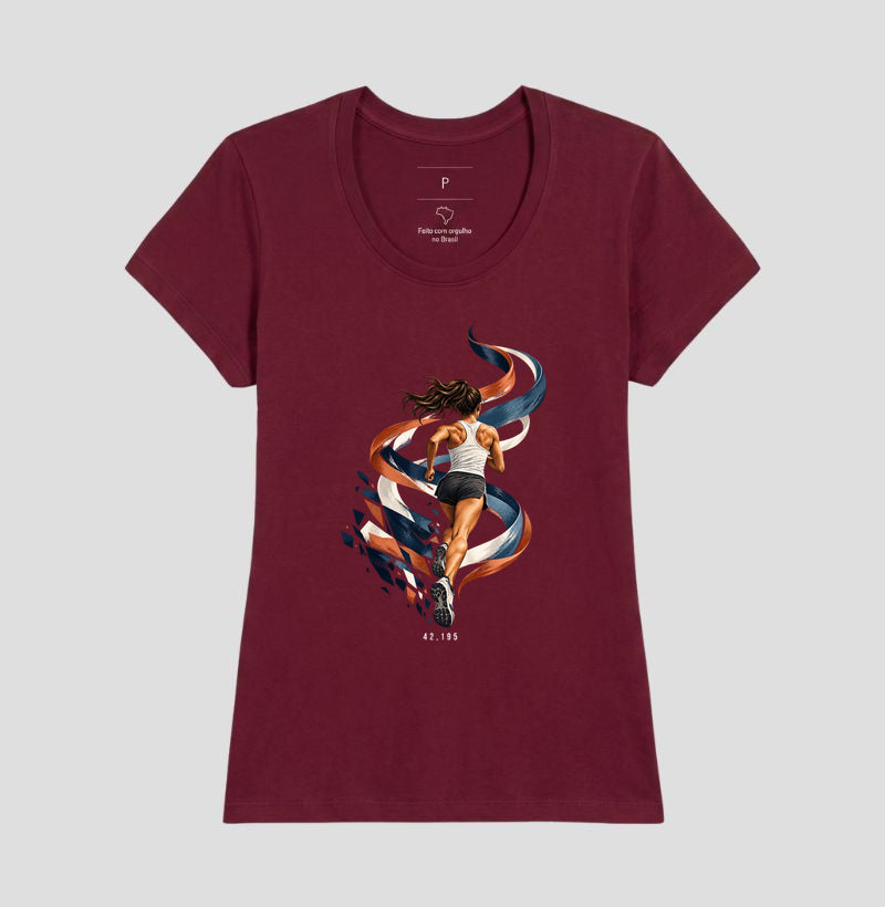 Camiseta Unissex - Dentro da Maratona, Feminino, Bordeaux