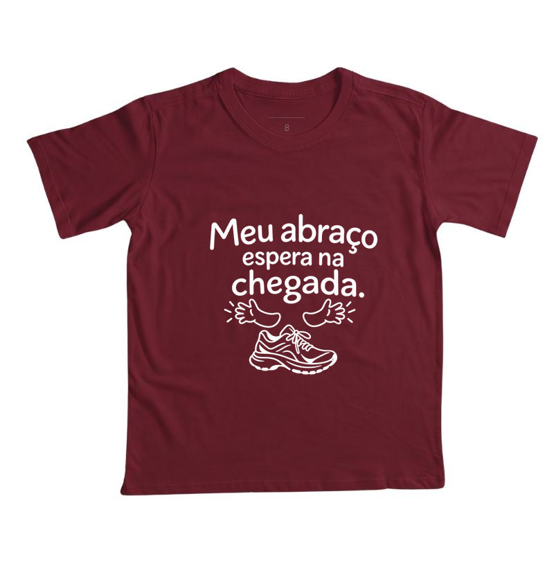 Camiseta Infantil - Abraço na Chegada — Bordeaux