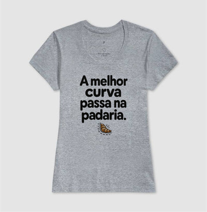 Camiseta Unissex - Curva da Padaria, Feminino, Cinza