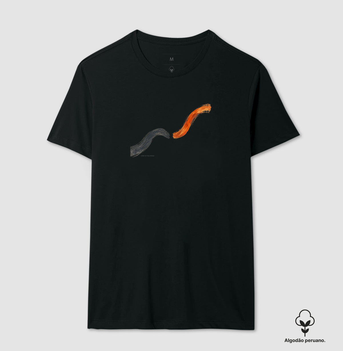 Camiseta Algodão Peruano - Voltei a Correr, Masculino, Preta