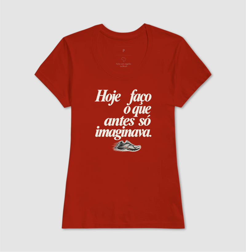 Camiseta Unissex - Passo que Antes Faltava, Feminino, Vermelho