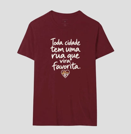 Camiseta Unissex - Rua Favorita, Masculino, Bordeaux