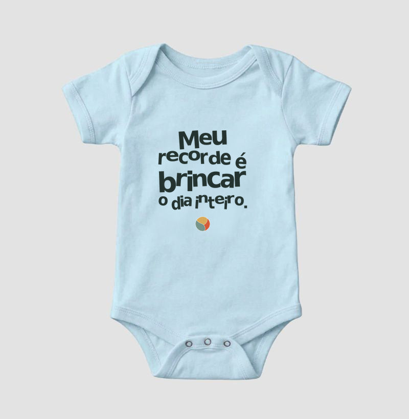 Body Infantil - Recorde de Brincar, Azul Bebê
