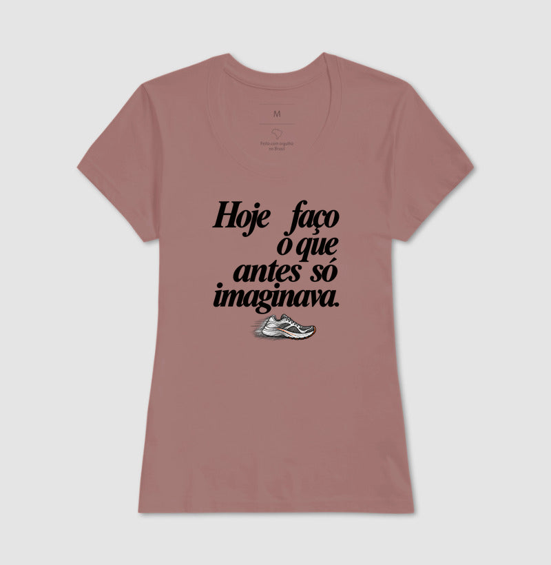 Camiseta Unissex - Passo que Antes Faltava, Feminino, Rosa