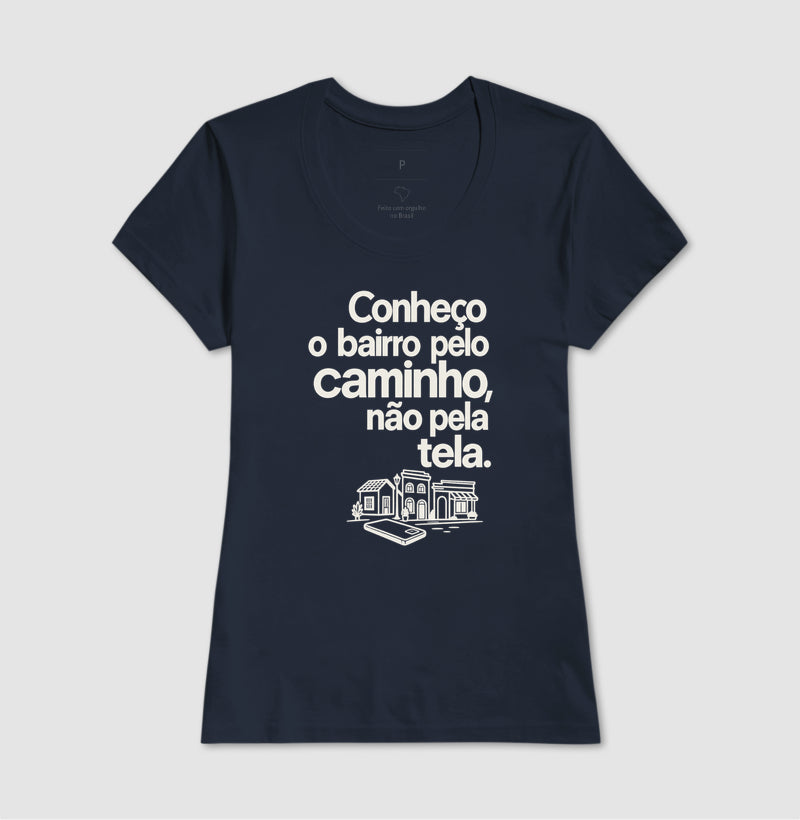 Camiseta Unissex - Caminho Sem Tela, Feminino, Marinho