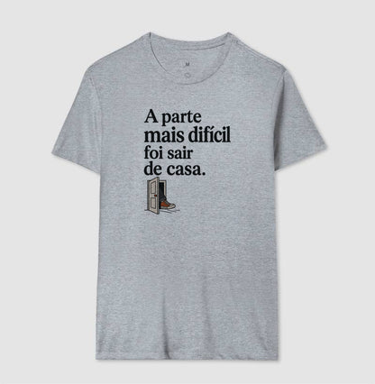 Camiseta Unissex - Coragem de Ir, Masculino, Cinza