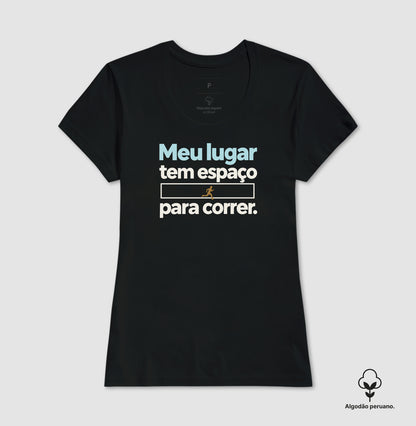 Camiseta Algodão Peruano - Lugar para Correr, Feminino, Preta