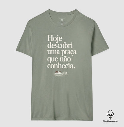 Camiseta Algodão Peruano - Praça Descoberta, Masculino, Verde Oliva