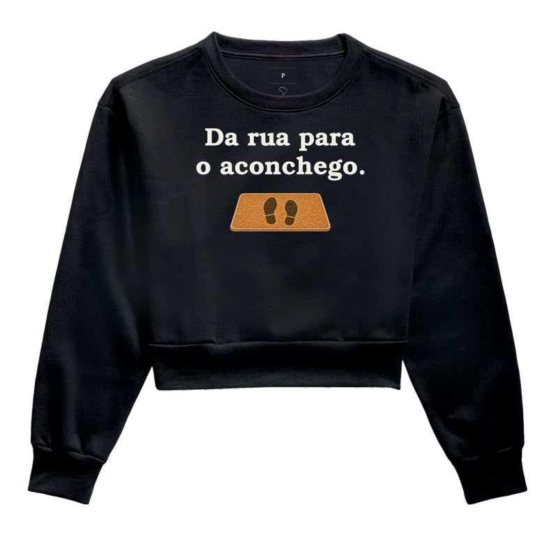 Moletom Cropped - Da Rua para Casa, Preta