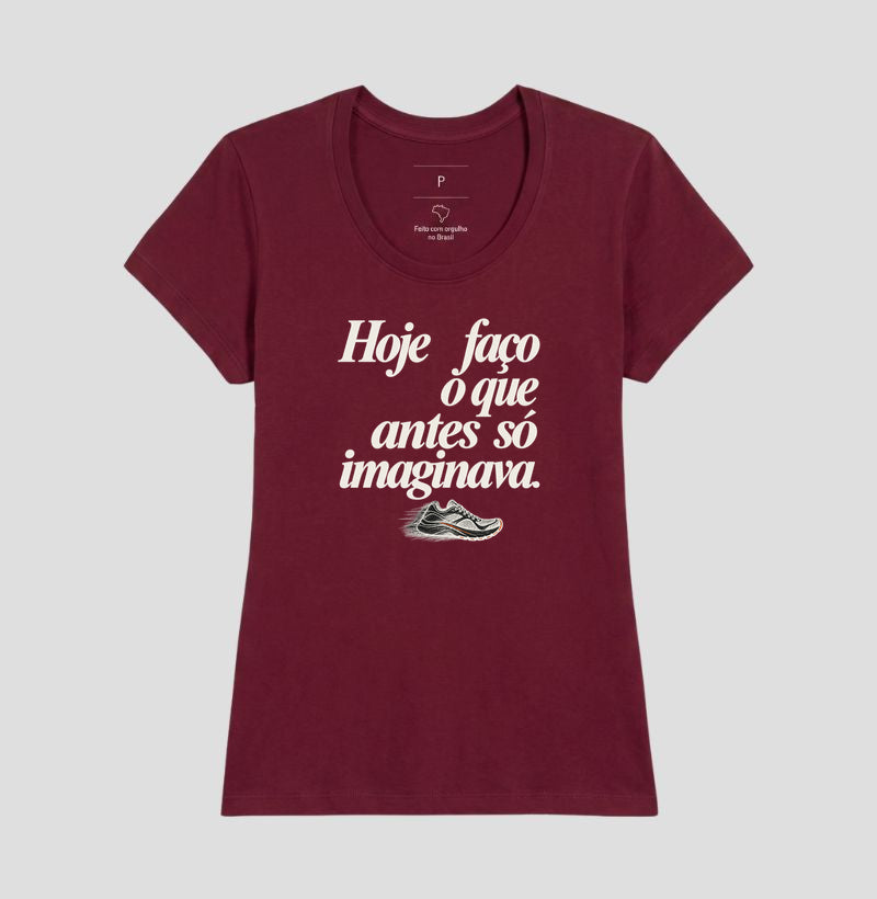 Camiseta Unissex - Passo que Antes Faltava, Feminino, Bordeaux