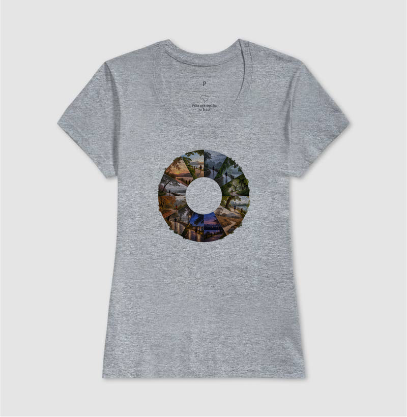 Camiseta Unissex - Um Ano em Movimento, Feminino, Cinza