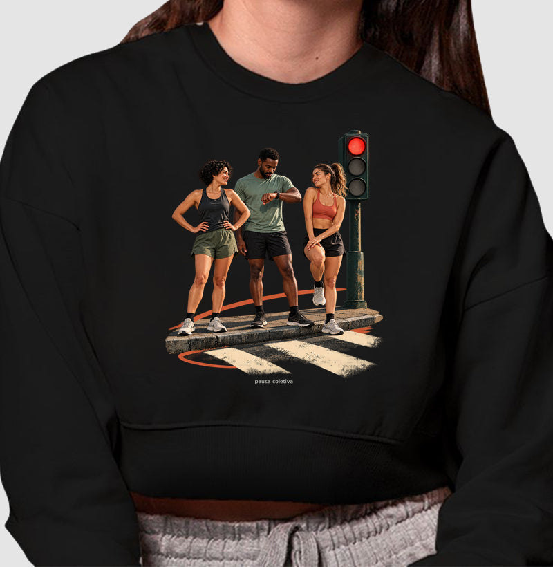 Cropped Moletom - Semáforo Vermelho