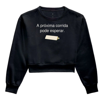 Cropped Moletom - Pausa Escolhida, Preta