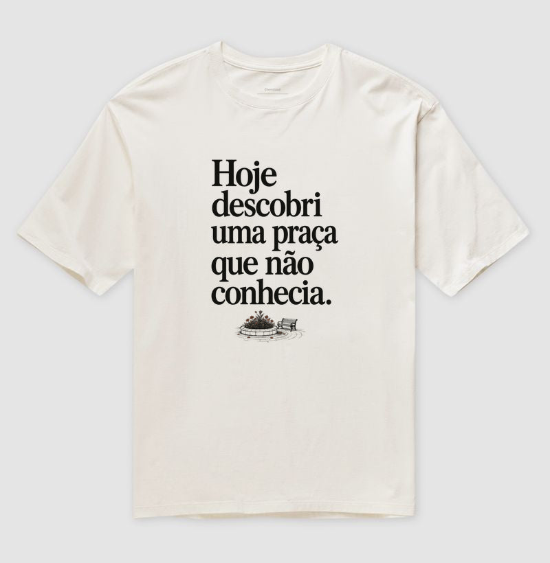 Camiseta Oversized - Praça Descoberta, Off White