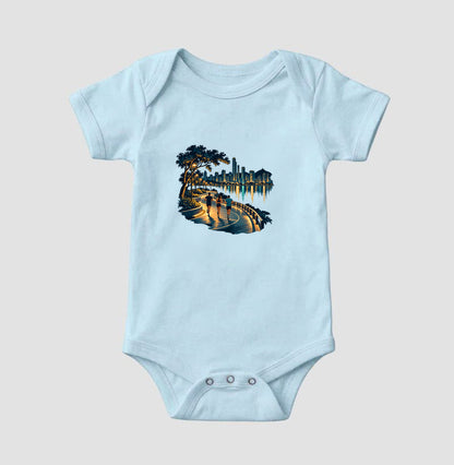 Body Infantil - Noite Refletiva, Azul Bebê