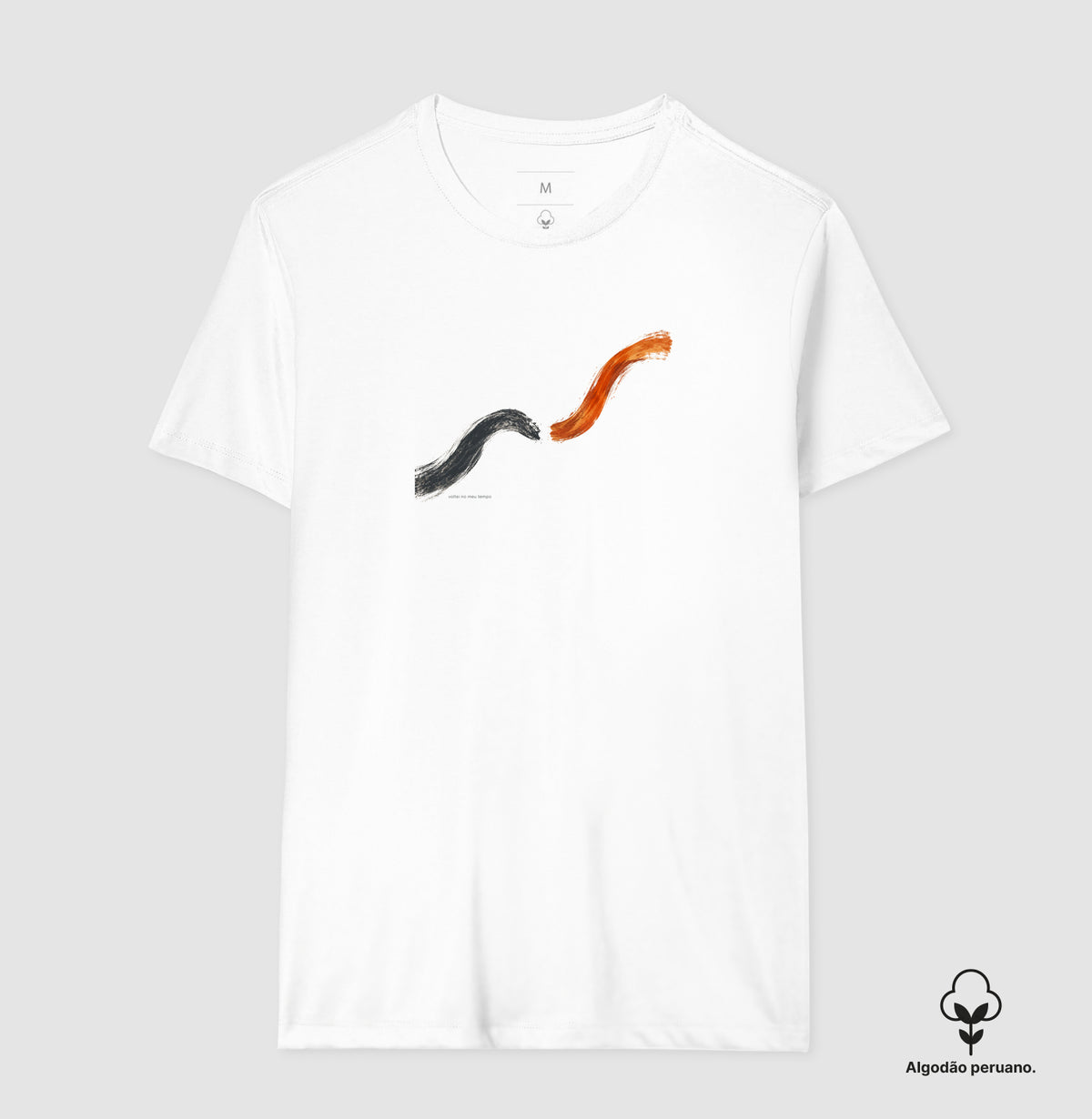 Camiseta Algodão Peruano - Voltei a Correr, Masculino, Branca