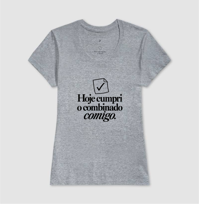 Camiseta Unissex - Pequeno Plano Cumprido — Cinza — Feminino