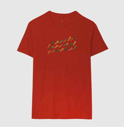 Camiseta Unissex - Passos que Ficaram, Masculino, Vermelho