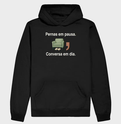 Moletom com Capuz - Pernas em Pausa, Preta