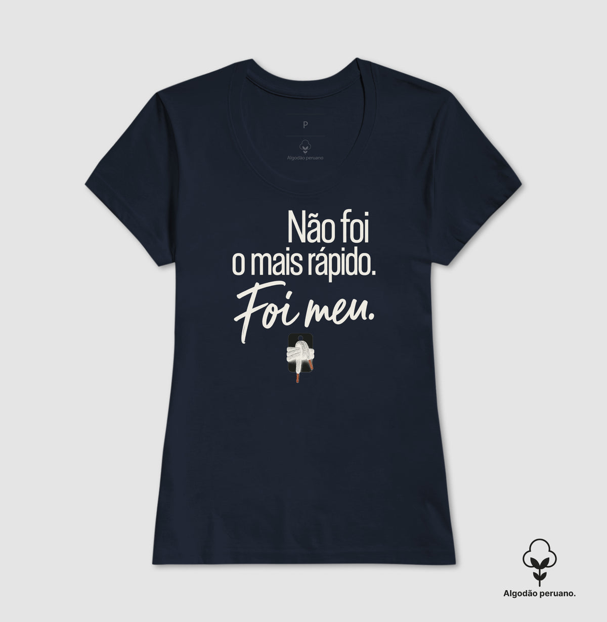 Camiseta Algodão Peruano - Orgulho sem Comparação, Feminino, Marinho