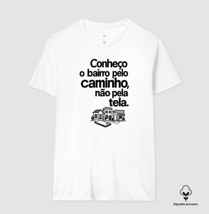 Camiseta Algodão Peruano - Caminho Sem Tela, Masculino, Branca