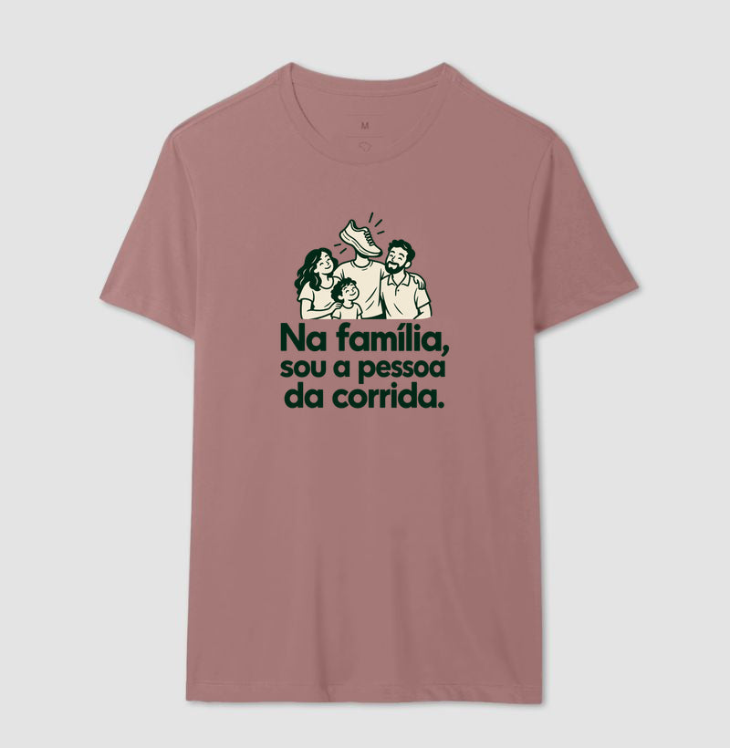 Camiseta Unissex - Sobrenome Corrida, Masculino, Rosa