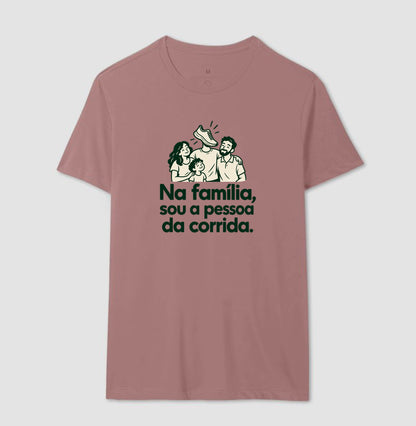 Camiseta Unissex - Sobrenome Corrida, Masculino, Rosa