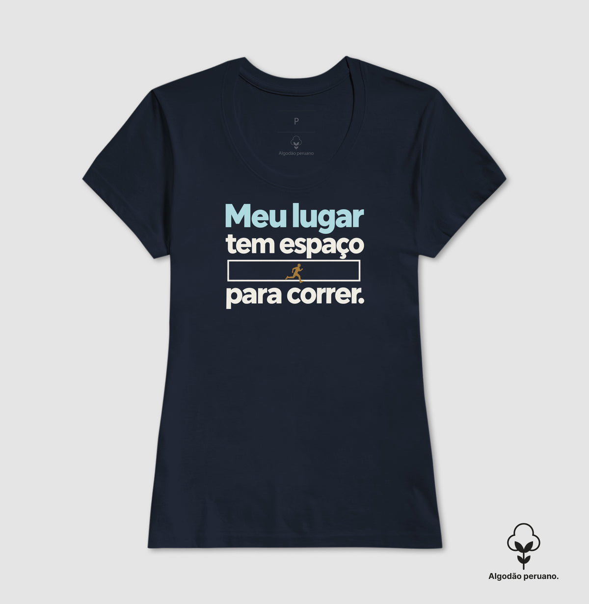Camiseta Algodão Peruano - Lugar para Correr, Feminino, Marinho