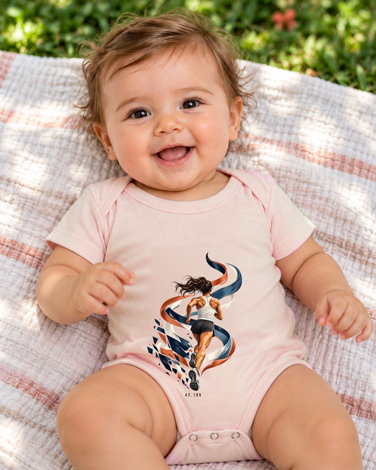 Body Infantil - Dentro da Maratona, cor Rosa Bebê, modelo feminino, ambiente