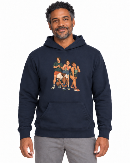 Hoodie Moletom Foto Antes da Largada — homem em fundo branco, marinho