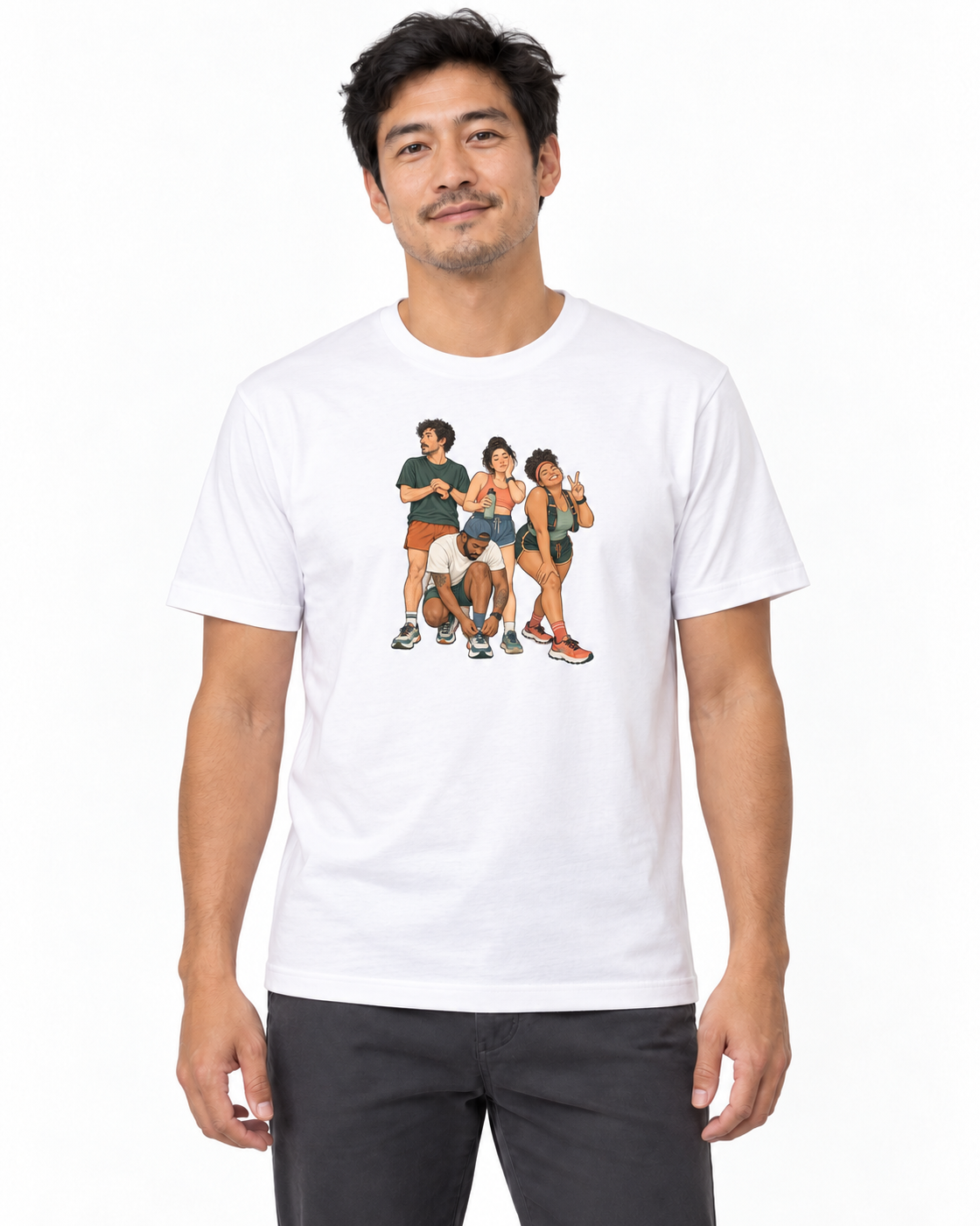 Camiseta Algodão Peruano Foto Antes da Largada — homem em fundo branco