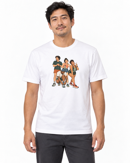 Camiseta Algodão Peruano Foto Antes da Largada — homem em fundo branco