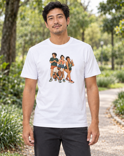 Camiseta Algodão Peruano Foto Antes da Largada — homem em ambiente