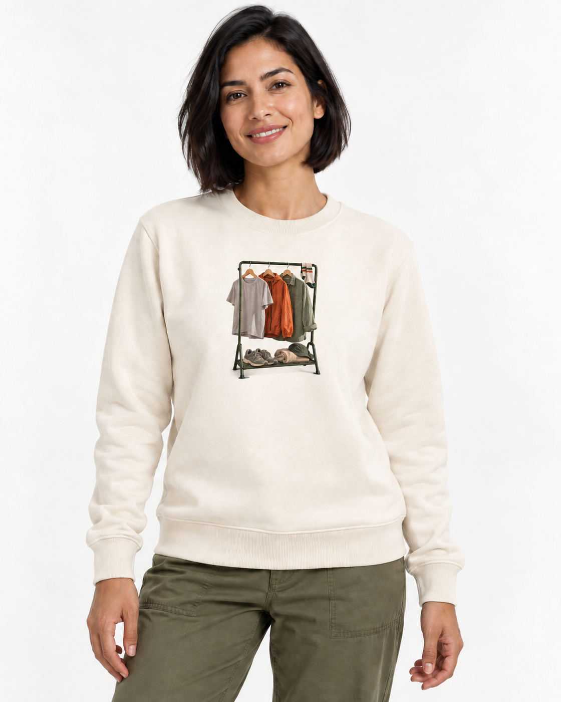 Suéter Moletom Guarda-Roupa Runner — mulher em fundo branco