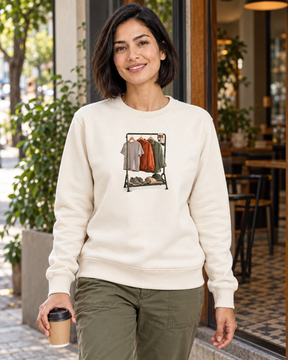 Suéter Moletom Guarda-Roupa Runner — mulher em ambiente