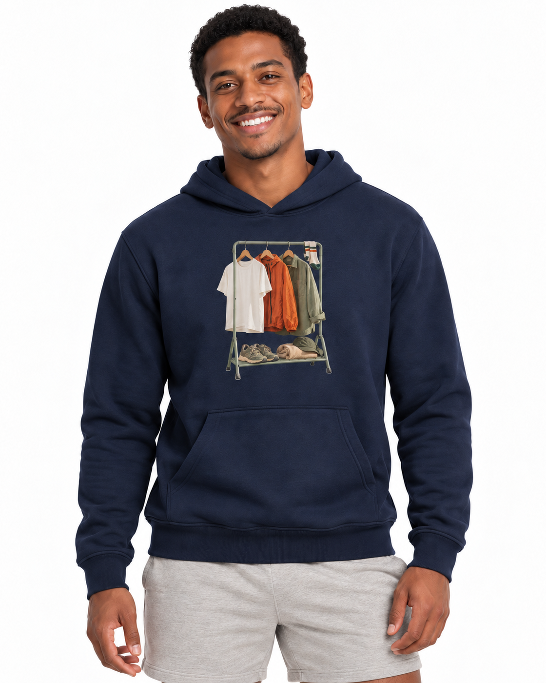 Hoodie Moletom Guarda-Roupa Runner — homem em fundo branco