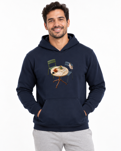 Hoodie Moletom Mesa de Encontro — homem em fundo branco