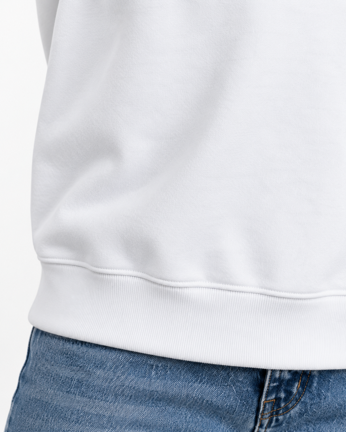 Cropped Moletom Mesa de Encontro — detalhe da barra