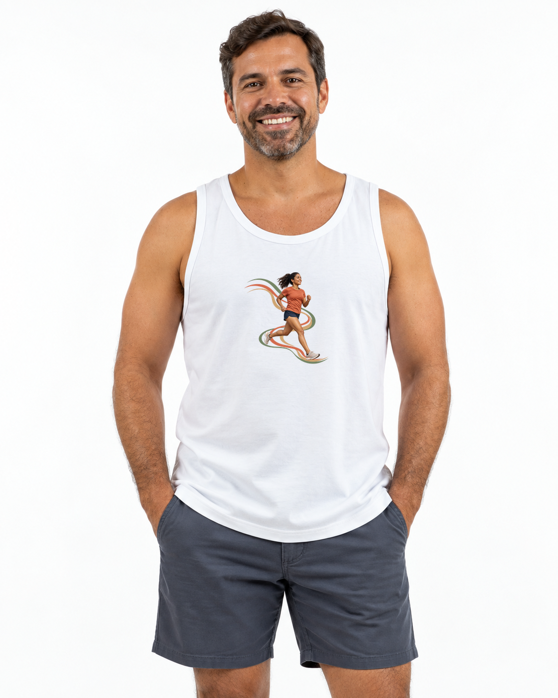Regata Unissex Clube Invisível — homem em fundo branco