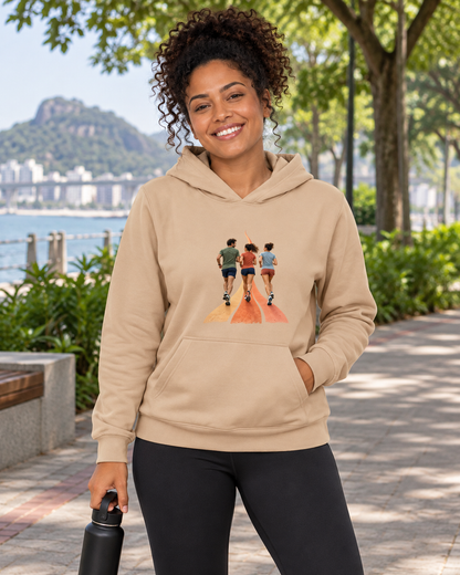 Hoodie Moletom Último Quilômetro Juntos — mulher em ambiente