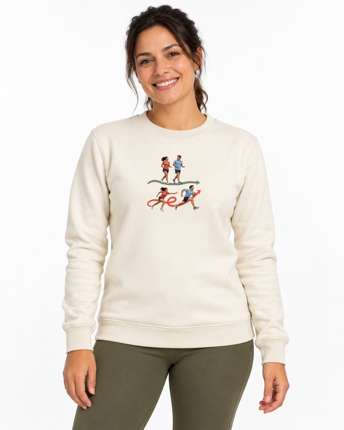 Suéter Moletom Pace Combinado — mulher em fundo branco