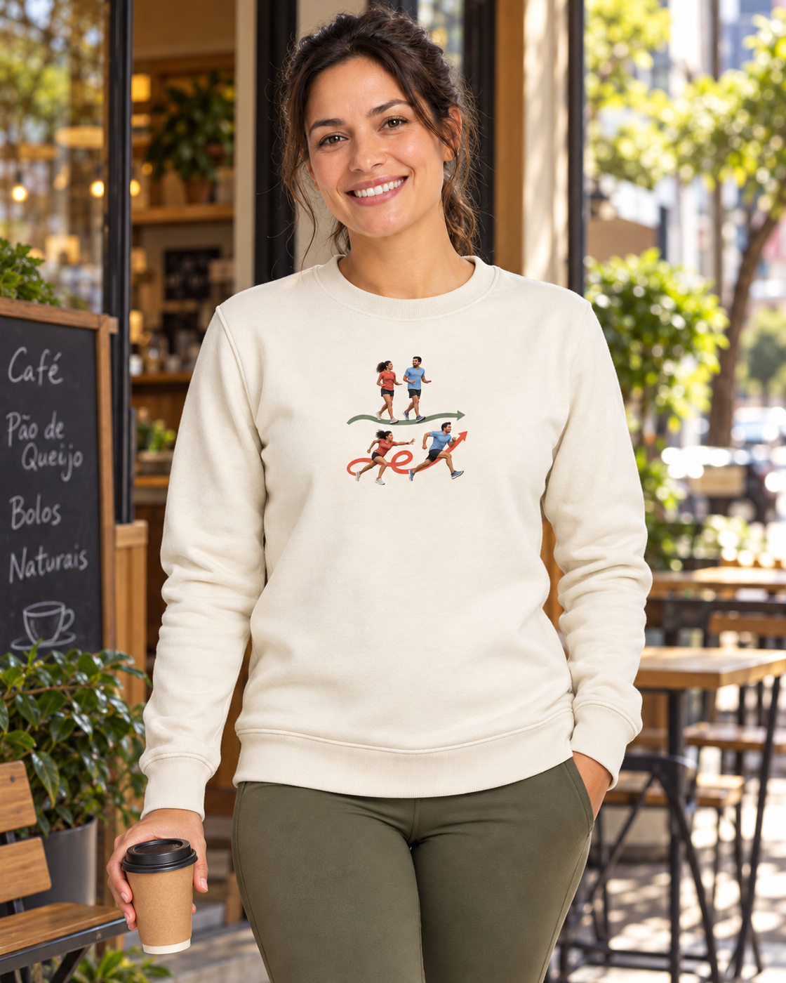 Suéter Moletom Pace Combinado — mulher em ambiente