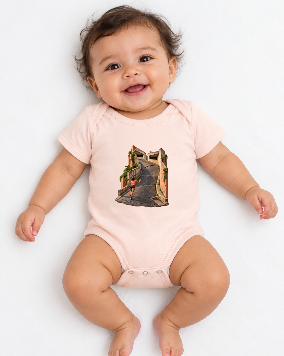 Body Infantil Rosa Bebê - A Ladeira Opina, vista frontal