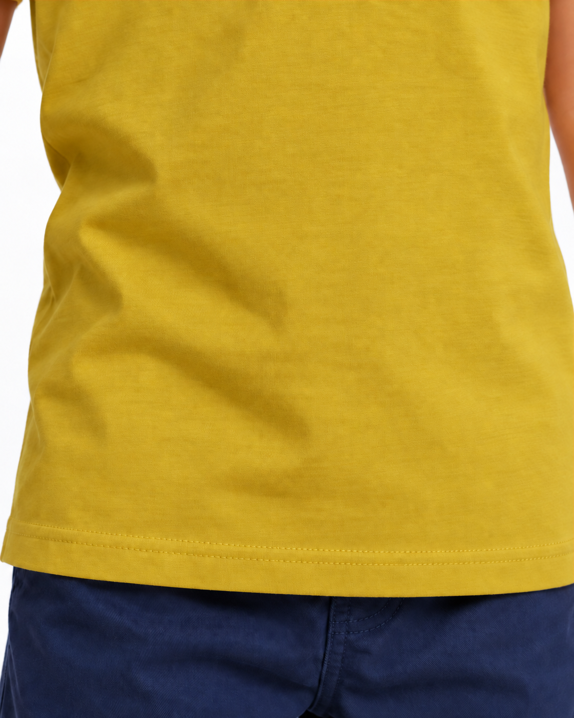 Camiseta Infantil A Ladeira Opina — detalhe da barra