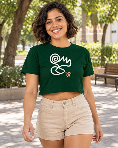 Cropped Verde Entrevoltas - GPS em Crise, modelo em ambiente externo