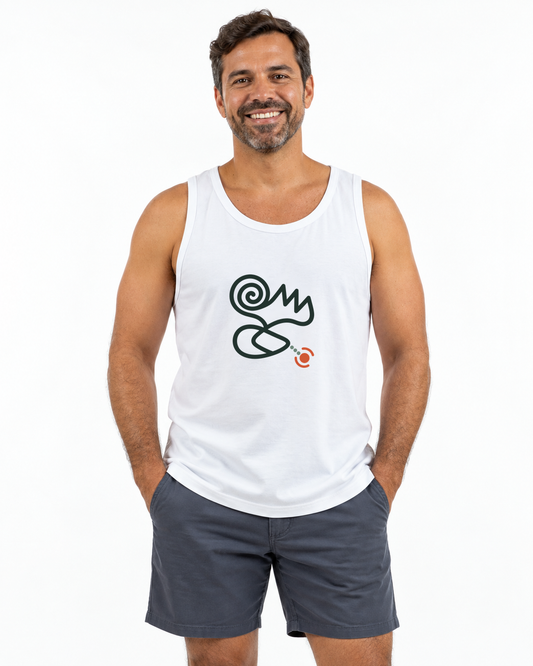 Regata Unissex Branca Entrevoltas - GPS em Crise, estúdio