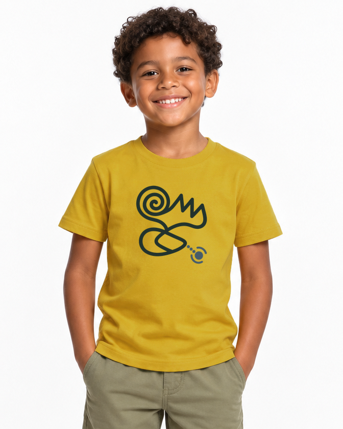 Camiseta Infantil Amarela Entrevoltas - GPS em Crise, estúdio