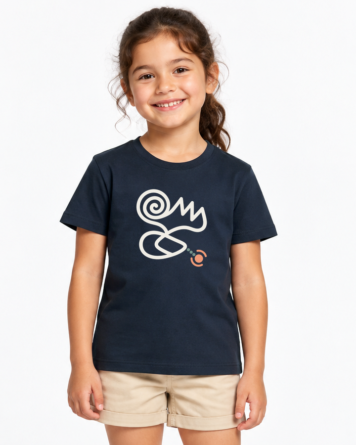Camiseta Infantil Marinho Entrevoltas - GPS em Crise, estúdio