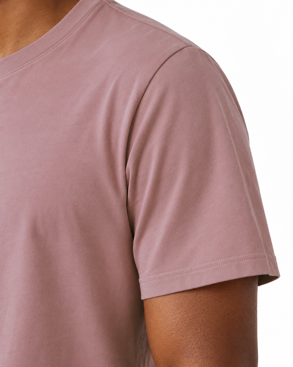 Detalhe da manga da Camiseta Regular Masculina Rosa Entrevoltas